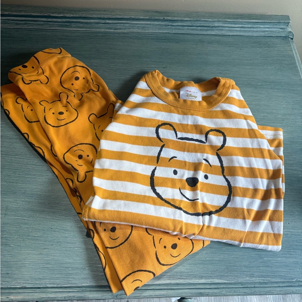 Hanna Andersson Disney Pooh Bear Long PJ Pajama Set size 140/10